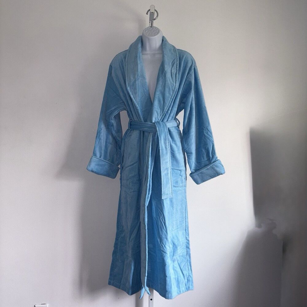 Vintage 2003 Victoria's Secret Robe Blue Turkish Terry Cotton Thick Size M/L NEW